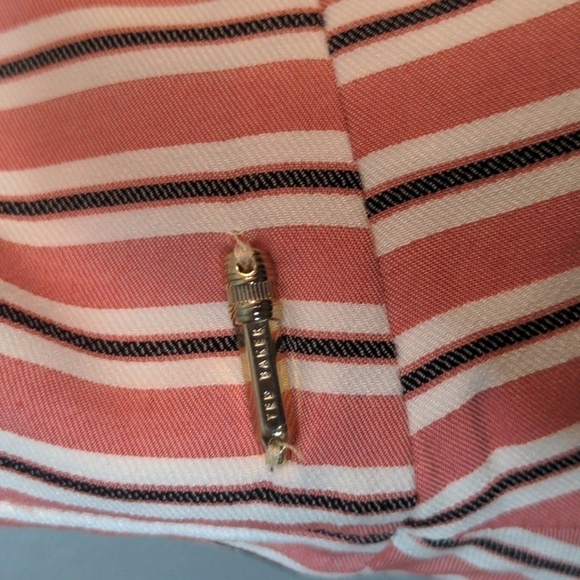 Ted Baker London Striped Layered Ruffle Midi Skirt Size 6 New - Picture 4 of 12